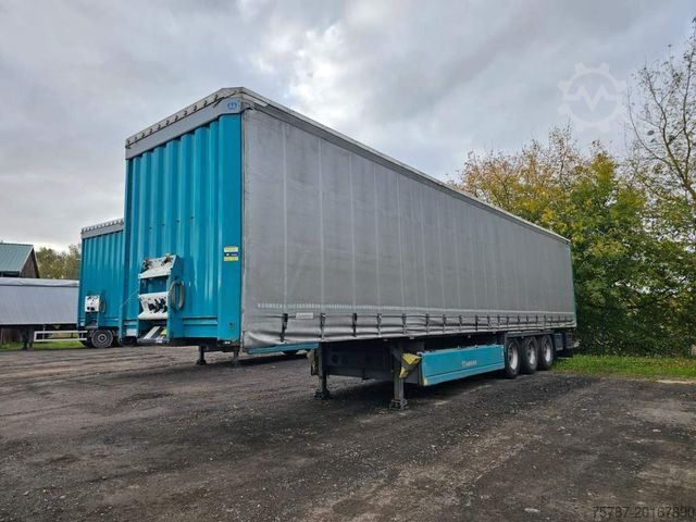 Semi-reboque aberto com lona KRONE Gardine Standard, Plaettenkasten, Liftachse