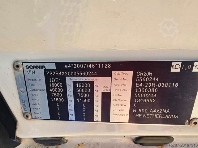 Standarta vilcējs SCANIA R500, Retarder, Navi, Standklima, 19.000 Kg