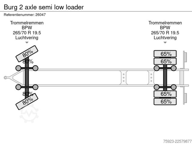 Tieflader Burg 2 axle semi low loader