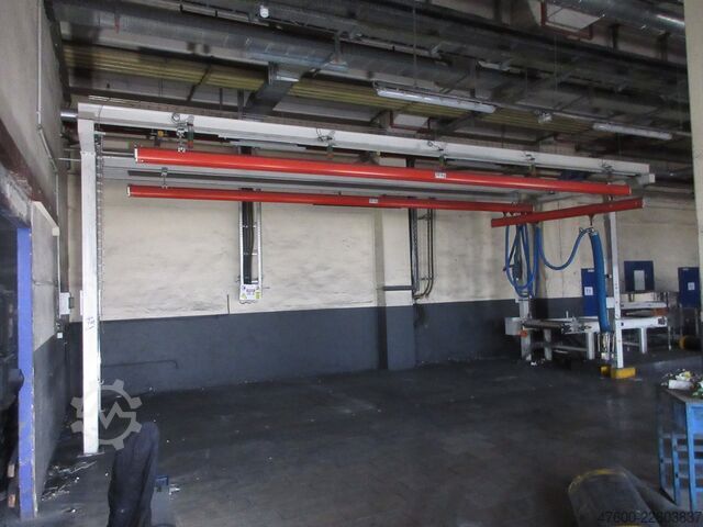 Krāna nojume Krāns Iekštelpu celtnis Krāna skrejceļš Krāna skrejceļš Demag Portalkran KBK2 + Saugheber 50KG Vacuumpumpe 50KG  + Stahlbau 9,3x3m