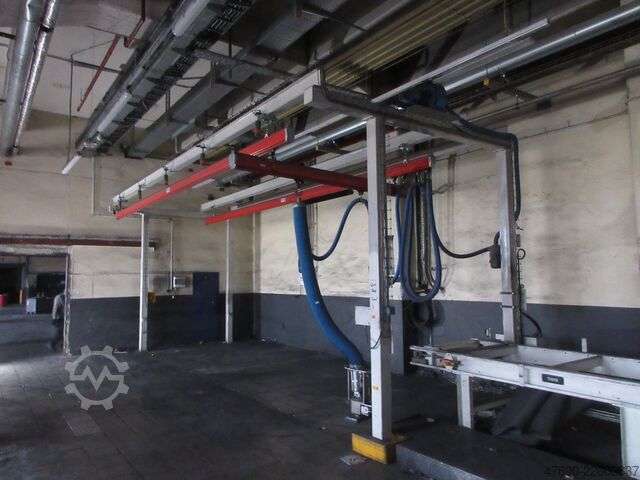 Krāna nojume Krāns Iekštelpu celtnis Krāna skrejceļš Krāna skrejceļš Demag Portalkran KBK2 + Saugheber 50KG Vacuumpumpe 50KG  + Stahlbau 9,3x3m