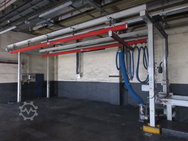Krāna nojume Krāns Iekštelpu celtnis Krāna skrejceļš Krāna skrejceļš Demag Portalkran KBK2 + Saugheber 50KG Vacuumpumpe 50KG  + Stahlbau 9,3x3m