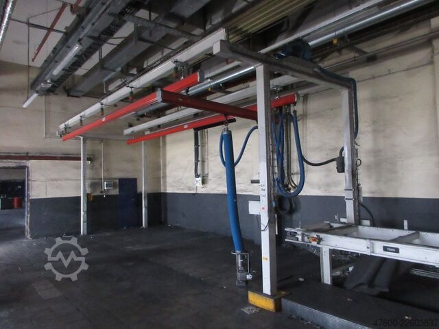 Krāna nojume Krāns Iekštelpu celtnis Krāna skrejceļš Krāna skrejceļš Demag Portalkran KBK2 + Saugheber 50KG Vacuumpumpe 50KG  + Stahlbau 9,3x3m