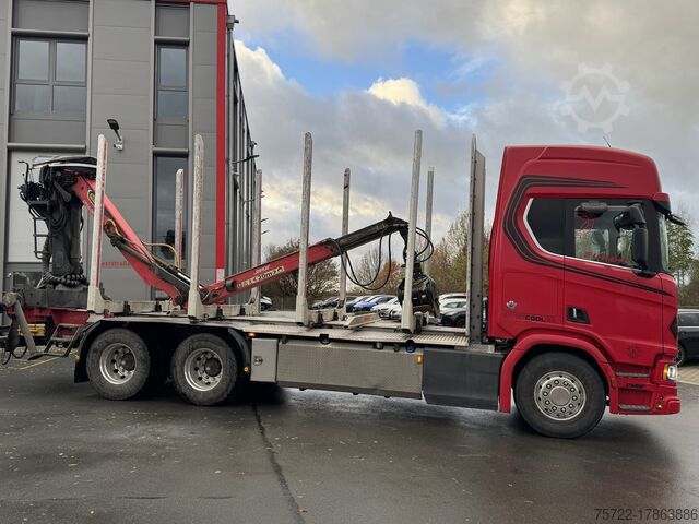 Kısa kereste , Ahşap Scania R580 6x4 Kurzholz LKW mit Epsilon M12Z 8