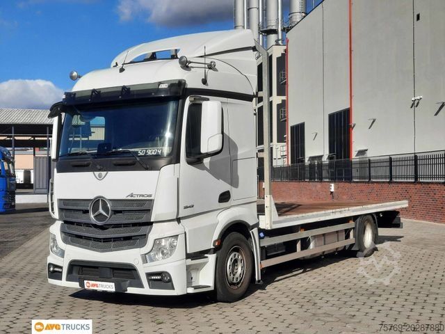 Flatbed truck MERCEDES-BENZ 1842 L ACTROS Plattform 7,25 m  2 Liegen