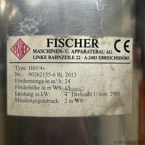 Pompa centrifugă din oțel inoxidabil Fischer H65/4v