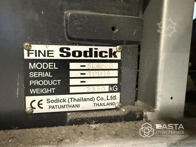 Sodick SL400G (2015) máquina de corte por fio (apenas 4.355 horas!) Sodick SL400G