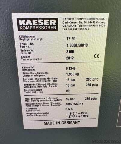 холодильный осушитель сжатого воздуха Kaeser TE91