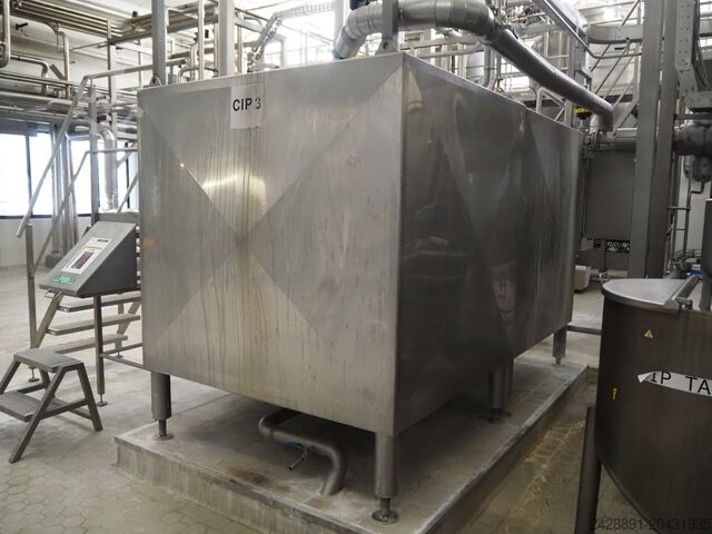 CIP instalacija, rezervoar, pumpe, izmenjivač Westfalia Separator AG, Hilge, Endress + CIP-TANK 3000 L, EURO-HYGIA-B-SUPER-II