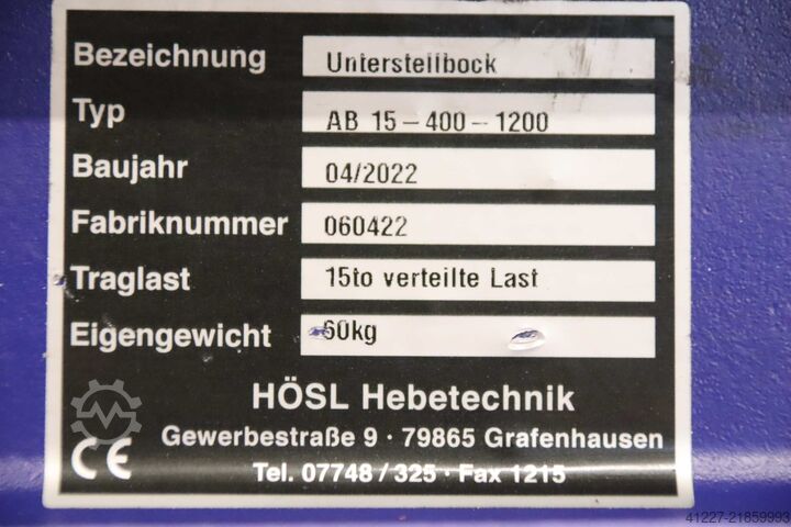 Pallbock Hösl Hebetechnik AB 15-400-1200