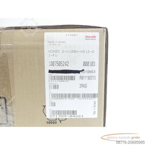  Rexroth HDS03.2-W100N - HS12-01-FW MNR: R911190010 SN:291389-04261 generalüberholt