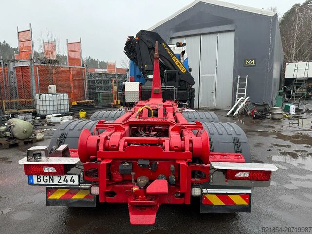 Leitor de tinta Scania P420 6X2*4, Hooklift-truck with Crane, 2008