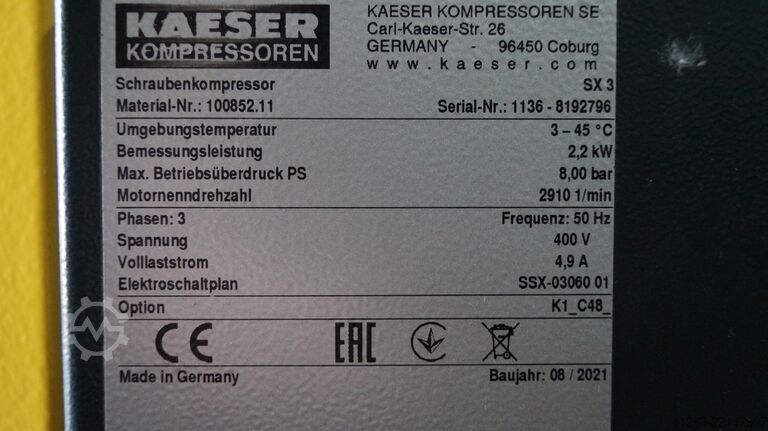 Screw compressor Kaeser SX 3