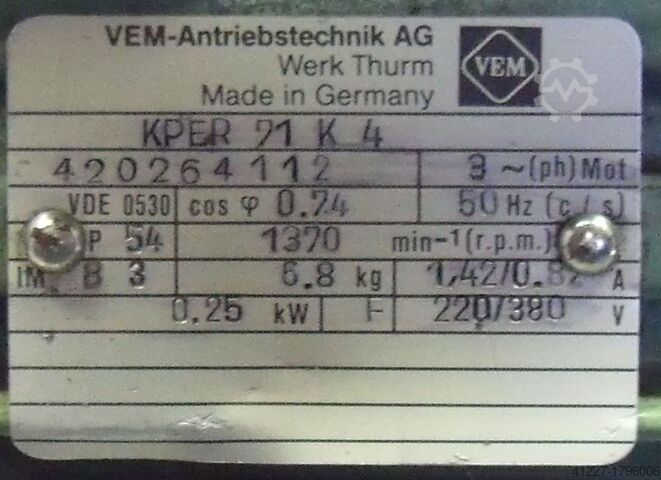 Elektromotor 0,25 kW 1370 U/min VEM KPER71K4