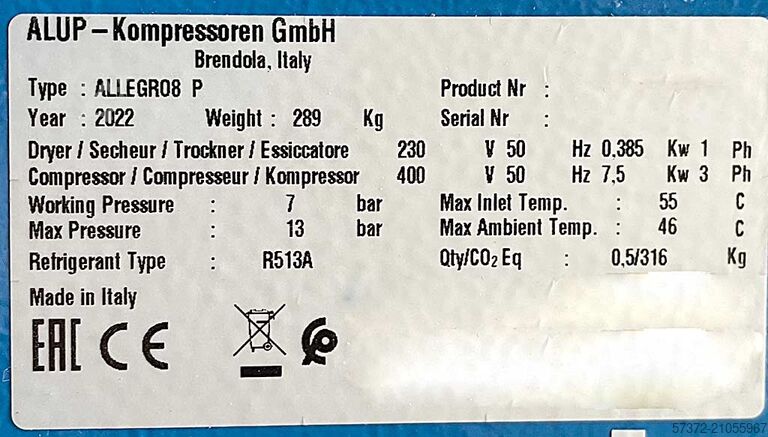 Kompresor Alup Allegro 8 P