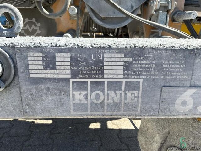ホイスト式橋形クレーン Konecranes 6300kg 1973年製 Konecranes 6300kg