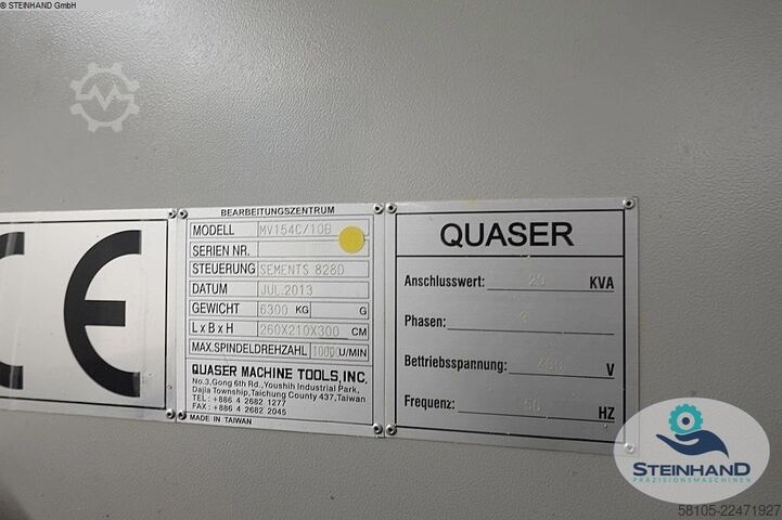 Centro de Usinagem - Vertical QUASER MV 154 C-10B