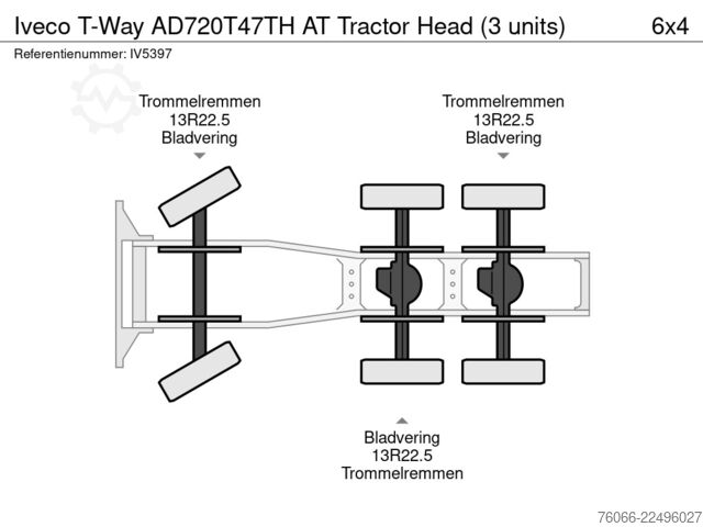 MTS standard Iveco T-Way AD720T47TH AT Tractor Head (3 units)