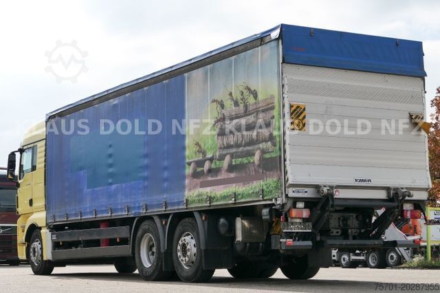 Camion cu platformă și prelată MAN TGX 26.400 Lift-/Lenkachse Vollluft LBW Euro 5