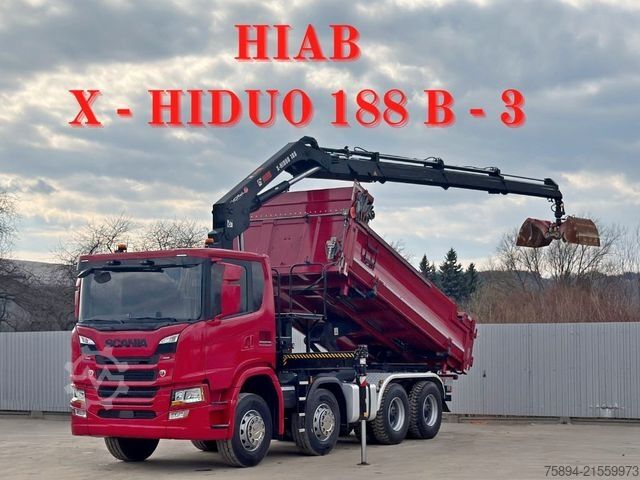 Truk jungkit SCANIA G 450 Kipper*HIAB X - HIDUO 188 * 8x4*TOPZUSTAND
