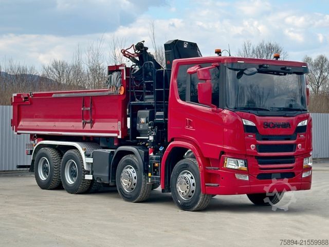 Crane yang terpasang pada truk SCANIA G 450 Kipper*HIAB X - HIDUO 188 * 8x4*TOPZUSTAND