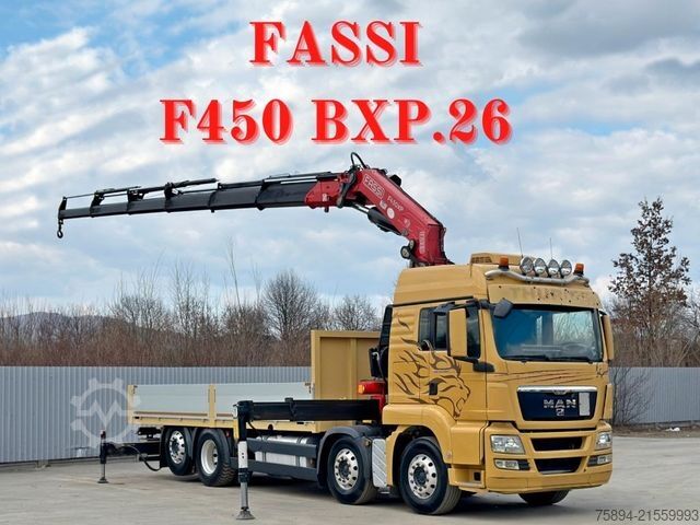 Crane yang terpasang pada truk MAN TGS 35.480* FASSI F450 BXP.26 + FUNK* TOPZUSTAND