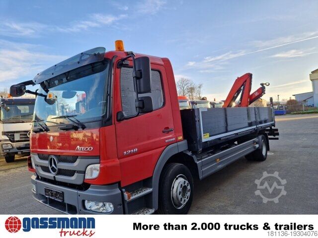 Platós teherautó Mercedes-Benz 1218 L 4x2, Fassi Kran F 95A21 5.9m-1.545 kg,