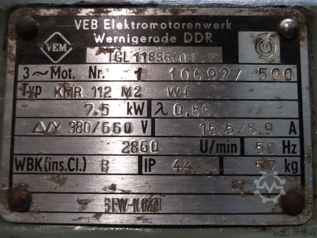 Elektrisk motor 7,5 kW 2860 o / min VEM* KMR112.M2