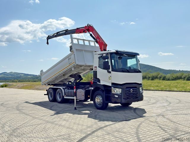 Самосвален камион RENAULT C 430 * FASSI F165A.0.23 + FUNK * 6x4