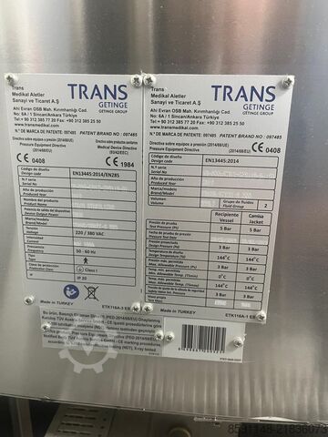 เครื่องนึ่งฆ่าเชื้อแบบไอน้ำ Getinge Trans Smart 555 doble puerta