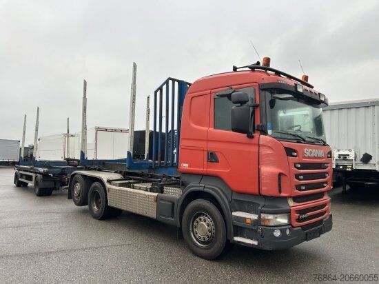Camion benne SCANIA R440 6X2 ABROLLER, SCHALTER ,RETARDER, E5, LENK,LIFT HYVA LIFT, OHNE AUFBAU