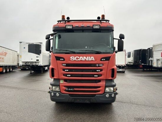 Camion benne SCANIA R440 6X2 ABROLLER, SCHALTER ,RETARDER, E5, LENK,LIFT HYVA LIFT, OHNE AUFBAU