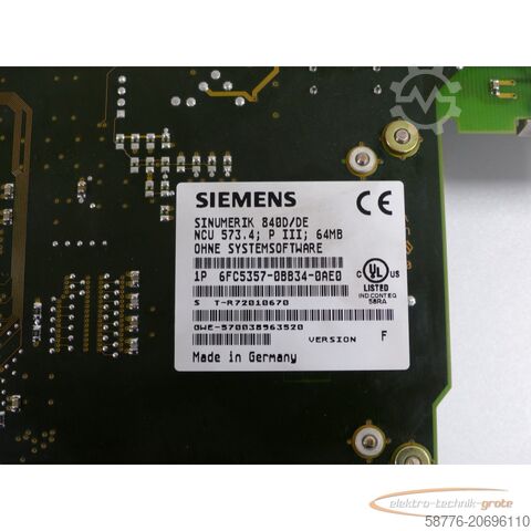 Siemens-komponent Siemens 6FC5357-0BB34-0AE0 NCU 573.4 , SN:T-R72010670  !