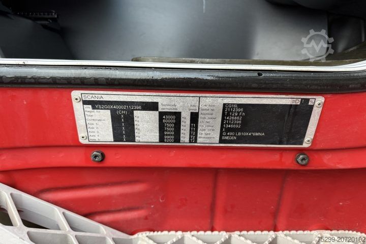 Rangka truk Scania G 490 10x4 SWS Chassis-Kabine / Swiss-Vehicle