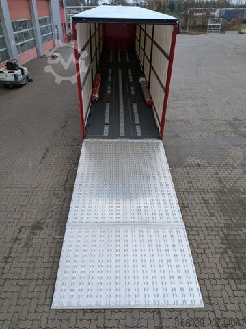 Žemagrindė puspriekabė  Wiese Gabelstaplertransporter mit Rampe