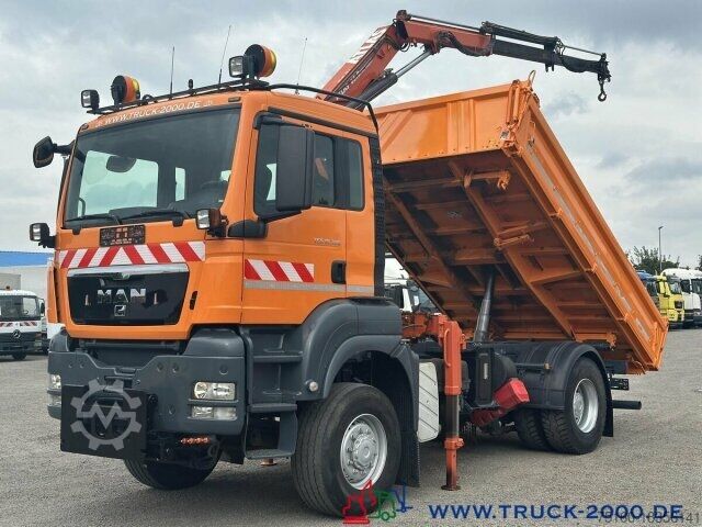 Dreiseitenkipper LKW MAN 18.320 4x4 Atlas Kran + Winterdienstausstattung