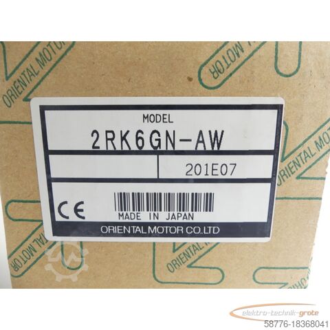 Orientalsk motormotor Oriental Motor 2RK6GN-AW Reversible Motor SN: OY9 08156 - ! -