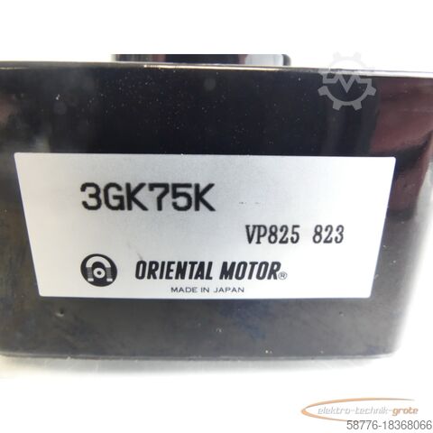 Orientalsk motormotor Oriental Motor 3GK75K Reduzier-Getriebe-Kopf VP825 823 - ! -