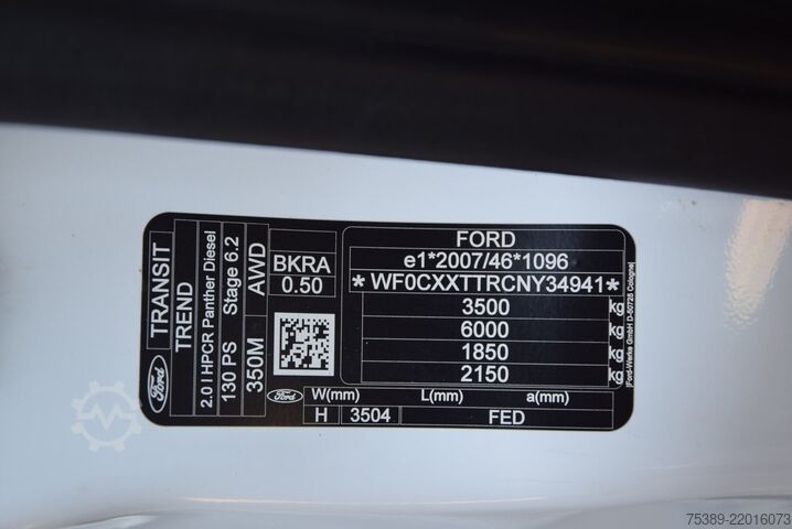 טנדר מסחרי Ford Transit 350 Doka Allrad Klima AHK 1.Hand