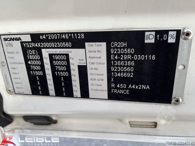 标准牵引车头 SCANIA R 450A4x2NA*Nebenantrieb*Alcoa*Klima*Retarder*