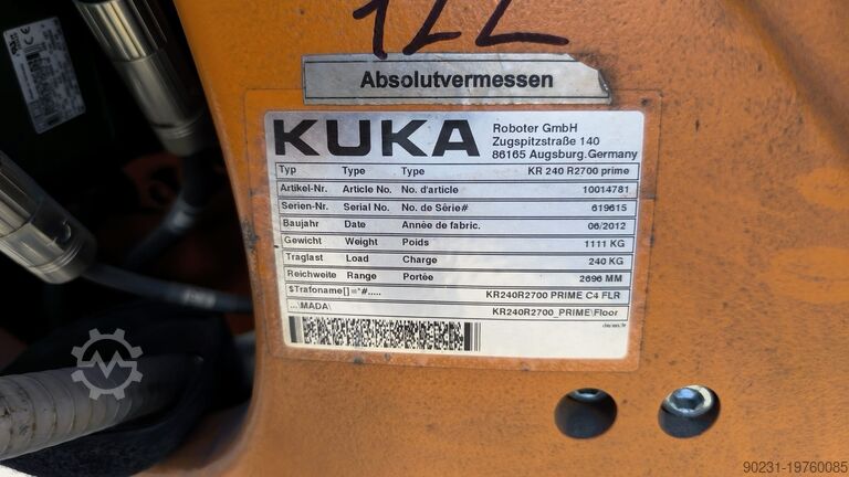 Промисловий робот KUKA KRC4 KR 240 R2700 PRIME 2012 MODEL