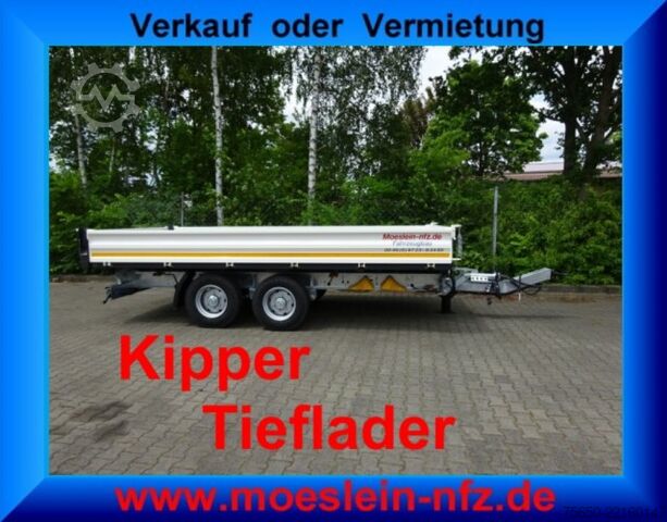 Trailer tipper Möslein TTD 11 Weiß  neuer Tandem 3- Seitenkipper Tieflader-- Neufahrzeug --