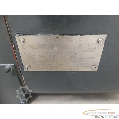 Control unit Siemens 1PH6137-4CZ09 - Z Spindelmotor SN: EOT86310701006 mit 2CW8366-8 Gebläse