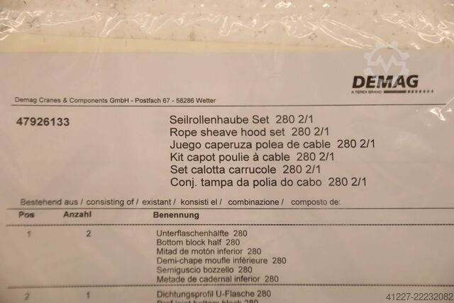 Set poklopaca za remenice sajle Demag 280 2/1  47926133