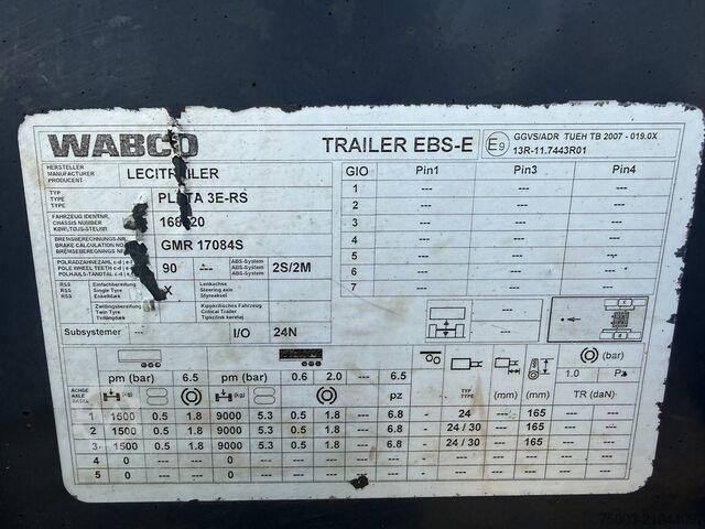 Opinn hálf-vagn  3- Achs Lecitrailer Pritsche