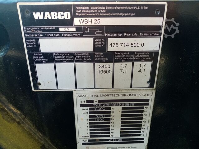 Chasis de intercambio de camiones Kamag Wiesel WBH 25/KB3886/mit Garantie
