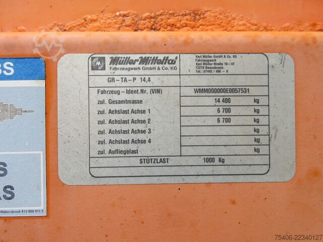 Remolque abierto Mueller-Mitteltal Tandemanhänger