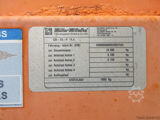 Remolque de troncos Mueller-Mitteltal Tandemanhänger
