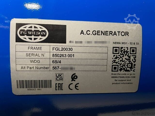 Agregat FG Wilson P33-3 - 33 kVA Genset - 125L Tank - DPX-16003-66