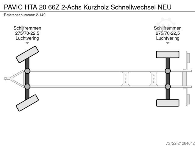 Transportator de lemn PAVIC HTA 20 66Z 2-Achs Kurzholz Schnellwechsel NEU